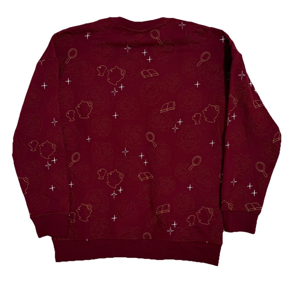 Boxlunch Disney Beauty And The Beast Belle Embroidered Sweatshirt Topographic M - Picture 2 of 7